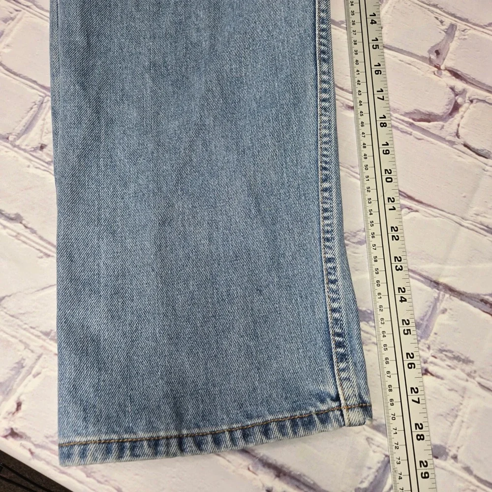 Levis 505 Regular Fit Jeans Mens 36x30 Light Wash Blue Denim Made in USA Vintage
